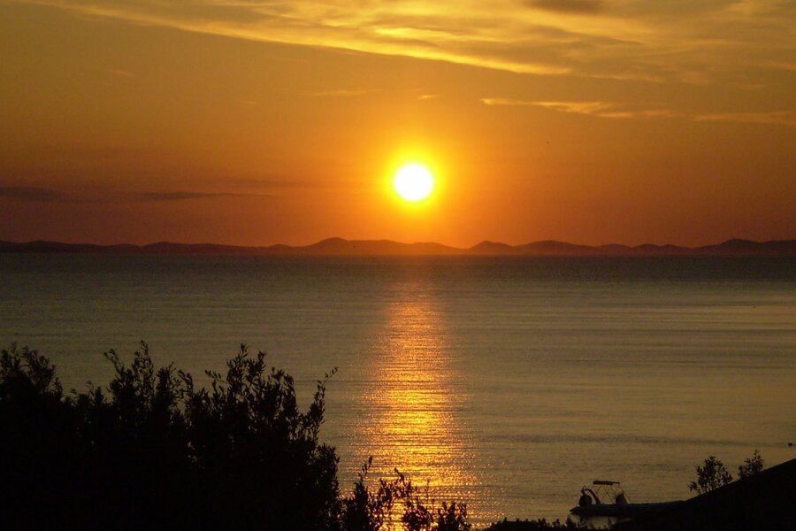 Sonnenuntergang in Kozino an der Adria