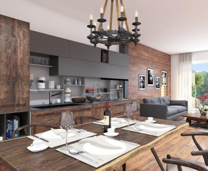 Wohnzimmer und Küche Wohnzimmer und Küche